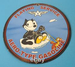 Vintage Flying A Gasoline Porcelain Gas Oil Service Pump Plate Aviation Sign
