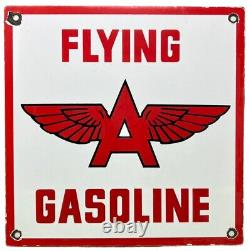 Vintage Flying A Gasoline Porcelain Sign Motor Oil Gas Station Pump Plate Servie