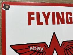 Vintage Flying A Gasoline Porcelain Sign Motor Oil Gas Station Pump Plate Servie