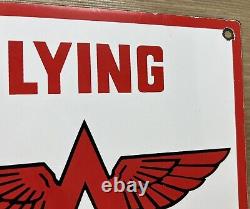 Vintage Flying A Gasoline Porcelain Sign Motor Oil Gas Station Pump Plate Servie