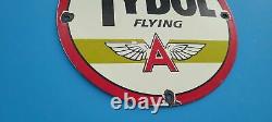 Vintage Flying A Gasoline Porcelain Tydol Service Station Airplane Sign