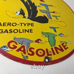 Vintage Flying A Gasoline Sign Aviation Ducks Porcelain Gas Service Pump Sign