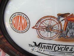 Vintage Flying Merkel Motorcycle Reverse Painted Glass Advertising Sign Wow