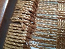 Vintage Folding Rope Chair Signed Yugoslavia / Hans Wegner Style MCM Modern