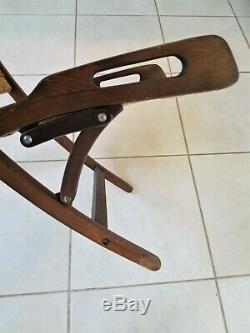 Vintage Folding Rope Chair Signed Yugoslavia / Hans Wegner Style MCM Modern