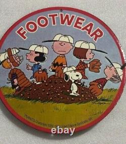 Vintage Footwear Kids Cartoon Porcelain Gas Oil Store Service Garage Plate Sign