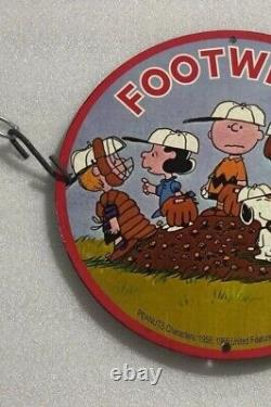 Vintage Footwear Kids Cartoon Porcelain Gas Oil Store Service Garage Plate Sign