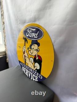 Vintage Ford Authorized Service Popeye Hammer Heavy Metal Sign 19.7 (50cm)