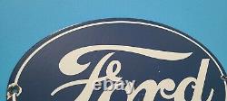 Vintage Ford Automobile Porcelain Gas Service Station Dealership Store Sign
