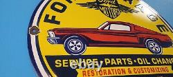 Vintage Ford Garage Porcelain 16 Fmc Gas Service Station Parts Oil Change Sign