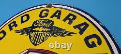 Vintage Ford Garage Porcelain 16 Fmc Gas Service Station Parts Oil Change Sign