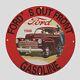 Vintage Ford Gasoline 1946 Oil Porcelain Gas Pump Sign