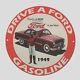 Vintage Ford Gasoline 1949 Oil Porcelain Gas Pump Sign