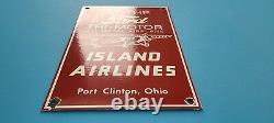 Vintage Ford Motor Co Porcelain Aviation Airplane Tri Motor Gasoline Oil Sign