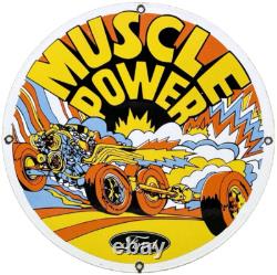 Vintage Ford Motors Porcelain Sign Gas Station Pump Plate Dealership Chevrolet