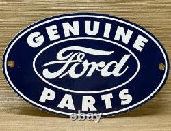 Vintage Ford Motors Porcelain Sign Gas Station Pump Plate Dealership Chevrolet