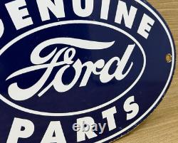 Vintage Ford Motors Porcelain Sign Gas Station Pump Plate Dealership Chevrolet