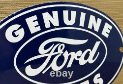 Vintage Ford Motors Porcelain Sign Gas Station Pump Plate Dealership Chevrolet
