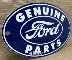 Vintage Ford Motors Porcelain Sign Gas Station Pump Plate Dealership Chevrolet