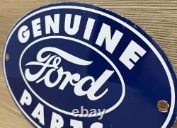 Vintage Ford Motors Porcelain Sign Gas Station Pump Plate Dealership Chevrolet