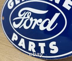 Vintage Ford Motors Porcelain Sign Gas Station Pump Plate Dealership Chevrolet