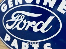 Vintage Ford Motors Porcelain Sign Gas Station Pump Plate Dealership Chevrolet