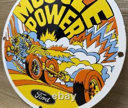 Vintage Ford Motors Porcelain Sign Gas Station Pump Plate Dealership Chevrolet