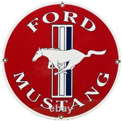 Vintage Ford Mustang Porcelain Sign Gas Automobile Service Motor Co Tucks Dealer