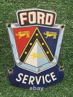 Vintage Ford Porcelain Sign Automobile Dealer Gas Oil Car Truck Service Station