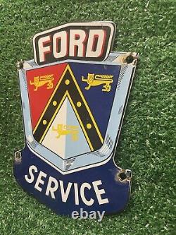 Vintage Ford Porcelain Sign Automobile Dealer Gas Oil Car Truck Service Station