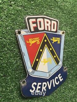 Vintage Ford Porcelain Sign Automobile Dealer Gas Oil Car Truck Service Station