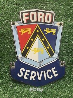 Vintage Ford Porcelain Sign Automobile Dealer Gas Oil Car Truck Service Station