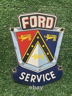 Vintage Ford Porcelain Sign Automobile Dealer Gas Oil Car Truck Service Station