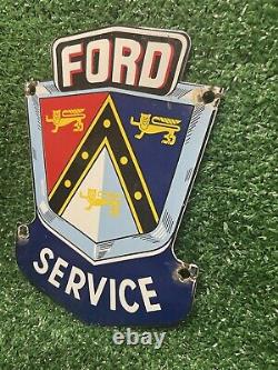 Vintage Ford Porcelain Sign Automobile Dealer Gas Oil Car Truck Service Station