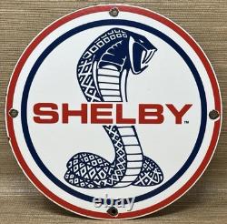 Vintage Ford Shelby Cobra Porcelain Dealership Sign Gas Station Pump Plate Oil