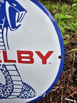 Vintage Ford Shelby Cobra Porcelain Dealership Sign Gas Station Pump Plate Oil Vintage Ford Shelby Cobra Porcelain Dealership Sign Gas Station Pump Plate Oil