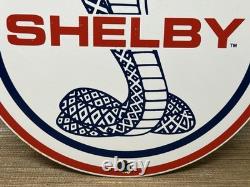 Vintage Ford Shelby Cobra Porcelain Dealership Sign Gas Station Pump Plate Oil