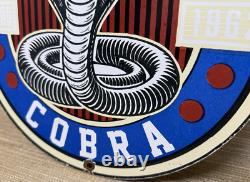 Vintage Ford Shelby Cobra Porcelain Dealership Sign Gas Station Pump Plate Oil