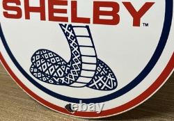 Vintage Ford Shelby Cobra Porcelain Dealership Sign Gas Station Pump Plate Oil