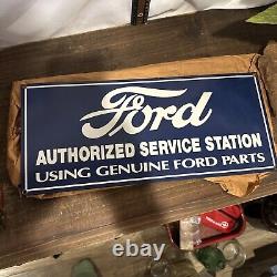 Vintage Ford Sign Authorized Service Station using genuine Porcelain Metal Sig