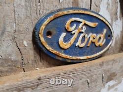 Vintage Ford Sign Cast Iron Automobile Dealer Truck Car Oval Emblem Plaque Gas