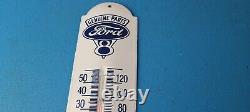 Vintage Ford Sign V8 Service Gas Pump Sign on Porcelain Thermometer