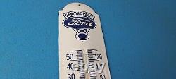 Vintage Ford Sign V8 Service Gas Pump Sign on Porcelain Thermometer