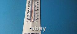 Vintage Ford Sign V8 Service Gas Pump Sign on Porcelain Thermometer