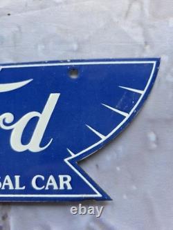 Vintage Ford The Universal Car Porcelain Sign 10×4