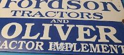 Vintage Fordson Sign Tractors Implements Service Gas Pump Porcelain Sign