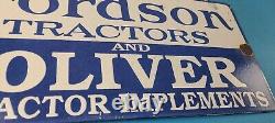 Vintage Fordson Sign Tractors Implements Service Gas Pump Porcelain Sign