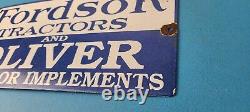 Vintage Fordson Sign Tractors Implements Service Gas Pump Porcelain Sign