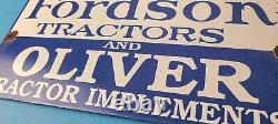 Vintage Fordson Sign Tractors Implements Service Gas Pump Porcelain Sign
