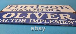 Vintage Fordson Sign Tractors Implements Service Gas Pump Porcelain Sign